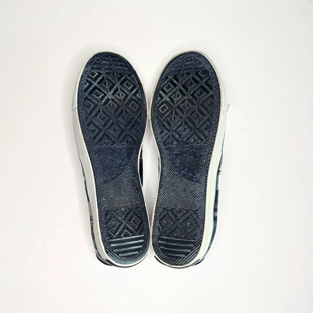 Polo by Ralph Lauren Plaid Canvas Boat Shoes in Navy, White